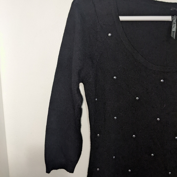 Black Knit Midi Dress with Silver details - Picture 2 of 6